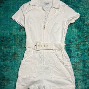 Show Me Your MuMu Outlaw Romper In Pearly White Size Small